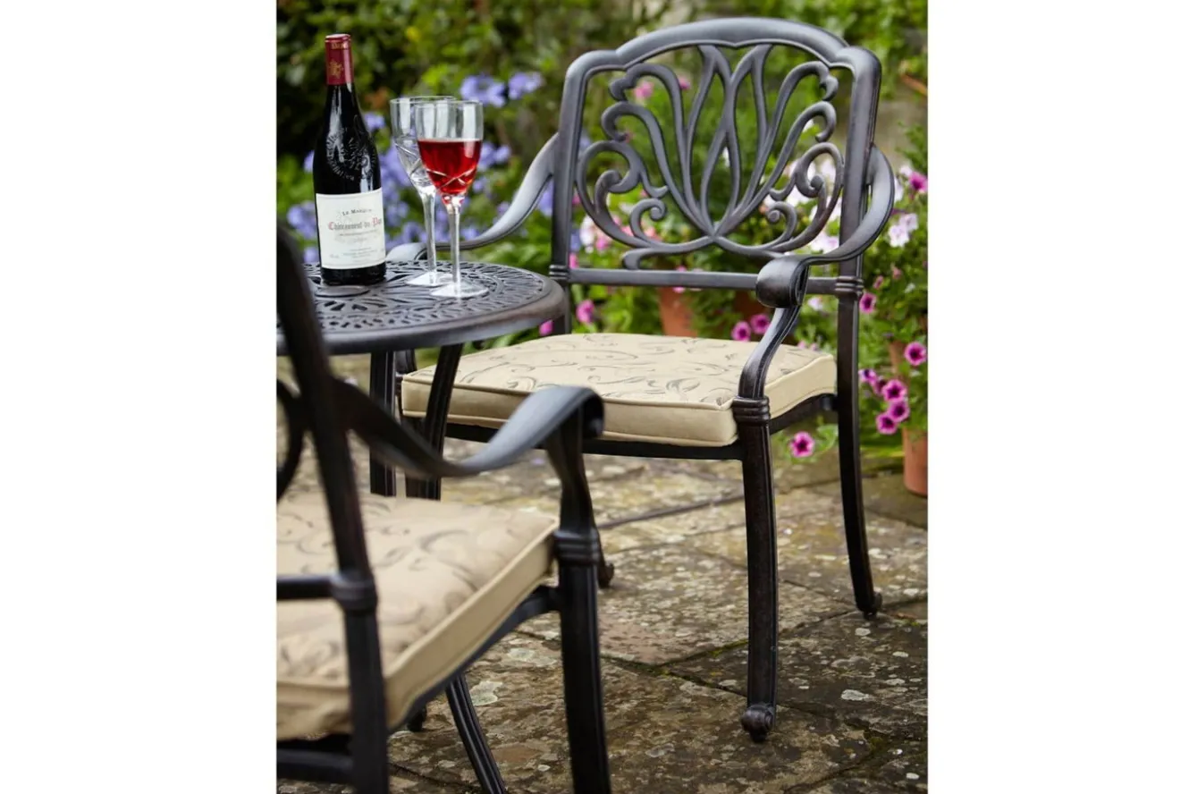 HARTMAN Amalfi Diningsessel, bronze, Alu-Guss, inkl. Wendekissen