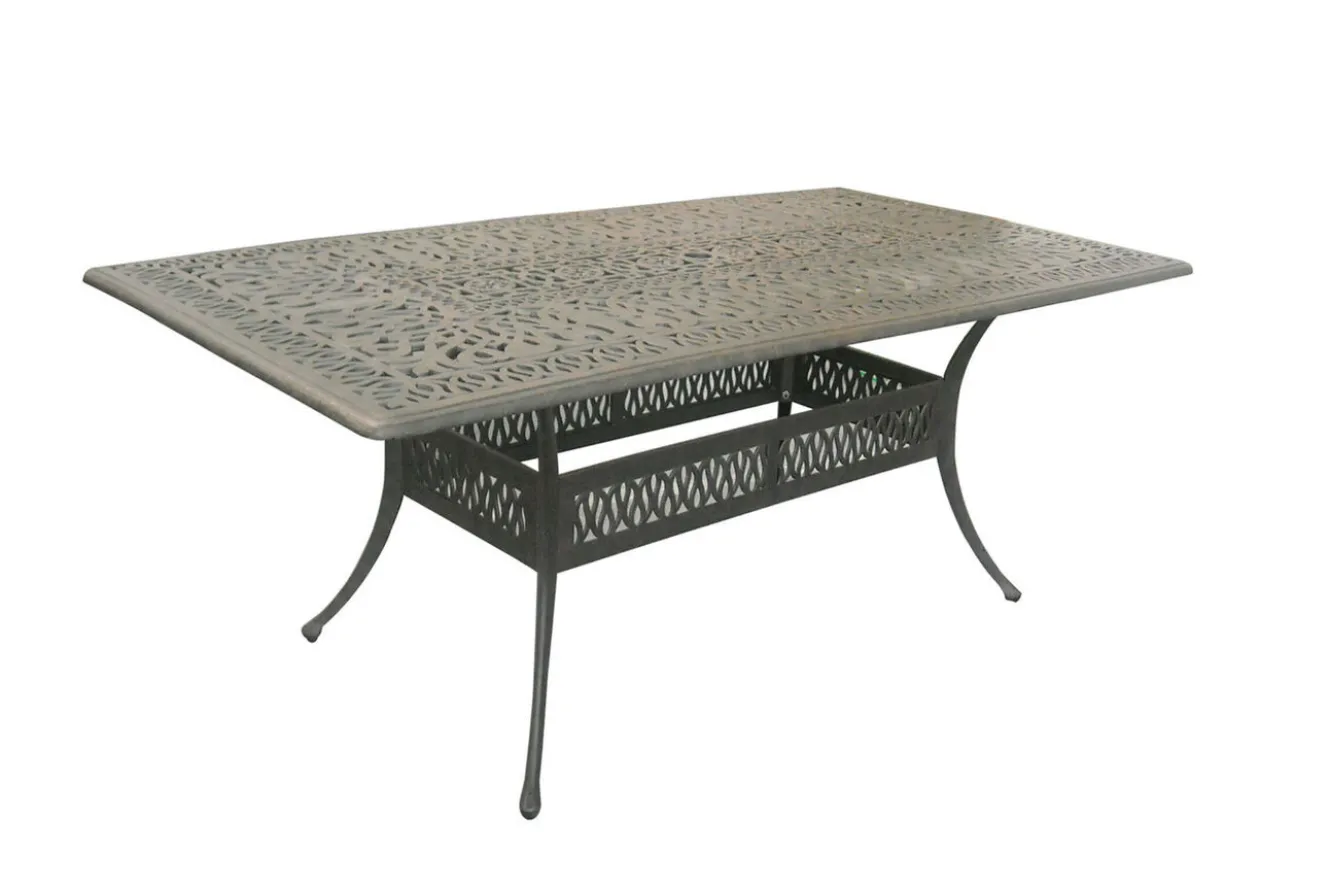 HARTMAN Amalfi Esstisch, bronze/anthrazit, Alu-Guss, 214x112cm, rechteckig