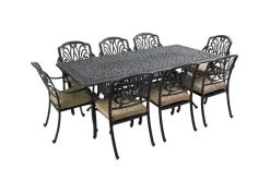 HARTMAN Amalfi Esstisch, bronze/anthrazit, Alu-Guss, 214x112cm, rechteckig