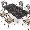 HARTMAN Amalfi Garten-Essgruppe, bronze, Alu-Guss, 6 Diningsessel, 214x112cm