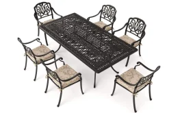 HARTMAN Amalfi Garten-Essgruppe, bronze, Alu-Guss, 6 Diningsessel, 214x112cm
