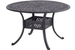 HARTMAN Amalfi Garten-Essgruppe, bronze, Alu-Guss, Ø120cm, 4 Sessel inkl. Wendekissen