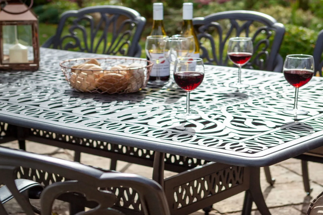 HARTMAN Amalfi Garten-Essgruppe, bronze, Alu-Guss, 8 Diningsessel