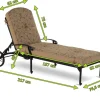 HARTMAN Amalfi Lounger, bronze, Alu-Guss, 217 x 76,5 x 49 cm, mit Rollen, verstellbare Rückenlehne