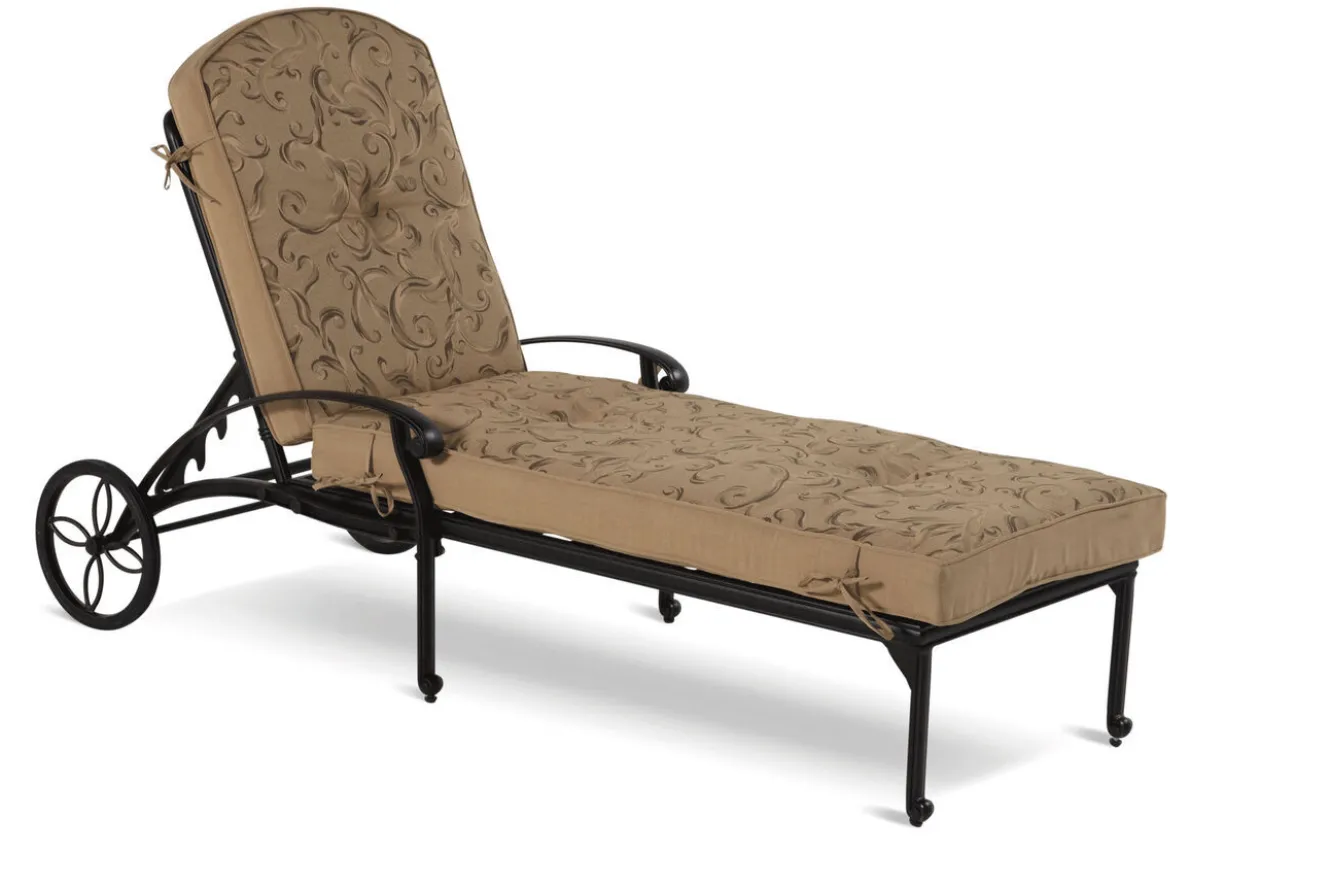 HARTMAN Amalfi Lounger, bronze, Alu-Guss, 217 x 76,5 x 49 cm, mit Rollen, verstellbare Rückenlehne