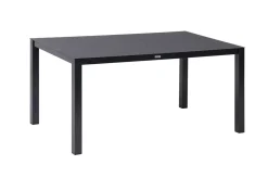 HARTMAN Aruba Garten-Essgruppe, xerix/anthrazit, Alu/Spraystone/Teak, 160x95 cm, 4 Klappstühle, Teak Armlehnen