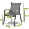 HARTMAN Aruba Stapelsessel, xerix/anthrazit, Alu/Textilene, mit Armlehnen aus Teak