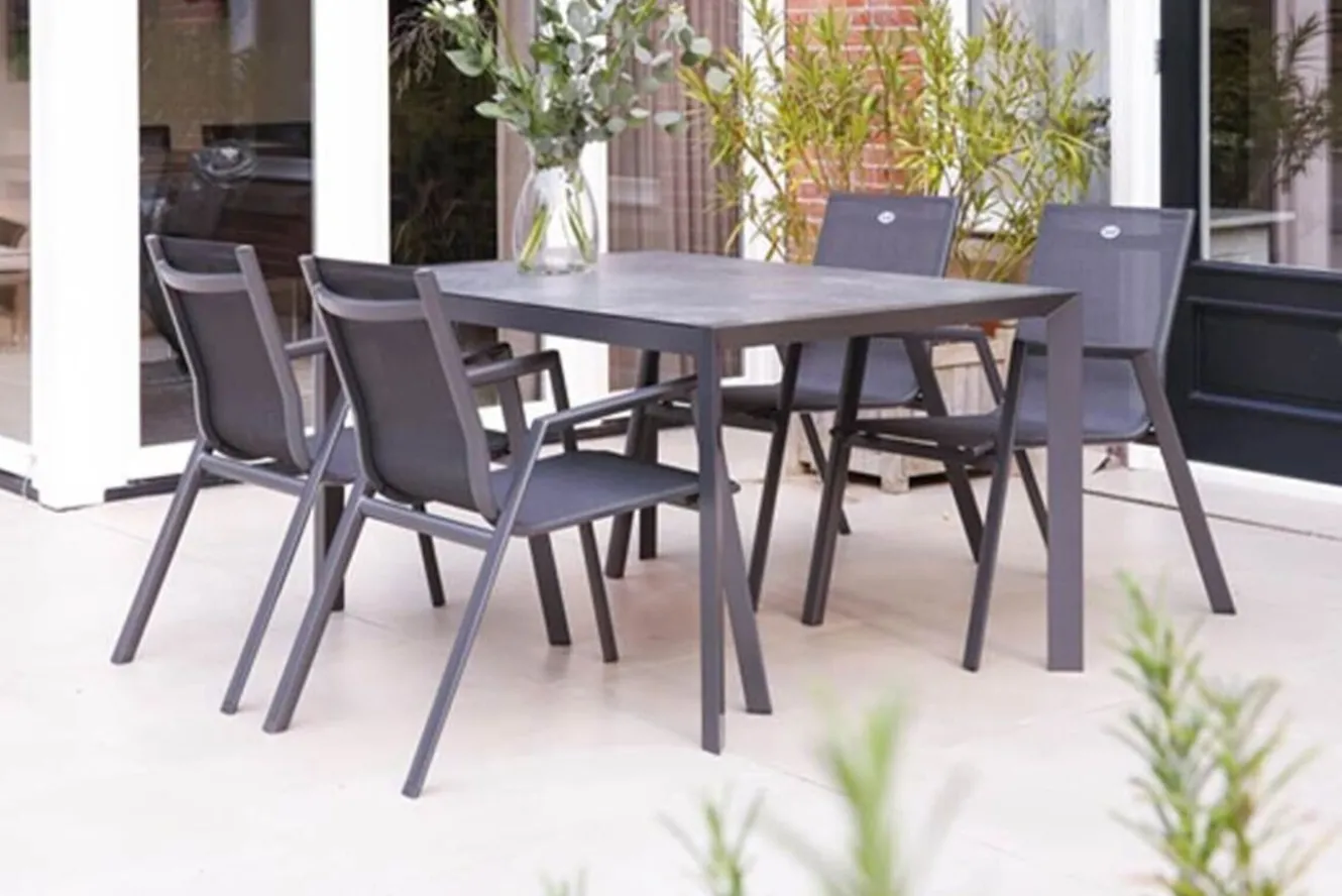 HARTMAN Aruba Stapelsessel, xerix/anthrazit, Alu/Textilene, 75x55x88cm