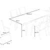 HARTMAN Aruba Teak Garten-Essgruppe, xerix, Alu/Textilene, Tisch 180/240x100cm, 6 Stapelsessel