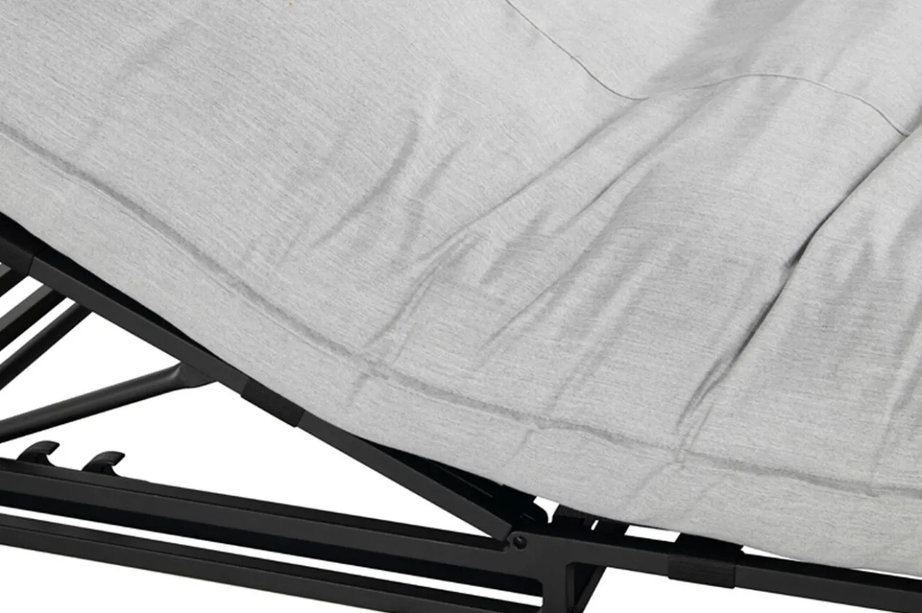 HARTMAN Emma Loungeliege, schwarz/marmor, Alu/Sunbrella, 196x125x41 cm, Rückenlehne verstellbar