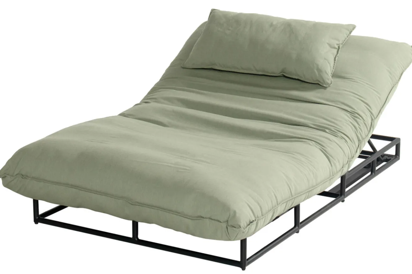 HARTMAN Emma Loungeliege, schwarz/grün, Alu/Sunbrella, 196x125x41 cm, Rückenlehne verstellbar