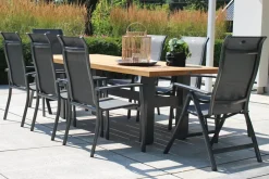 HARTMAN 4er Set Alice Comfort Stapelsessel, xerix/anthrazit, Alu/Textilene, 68x65x107cm