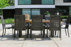 HARTMAN 4er Set Alice Comfort Stapelsessel, xerix/anthrazit, Alu/Textilene, 68x65x107cm