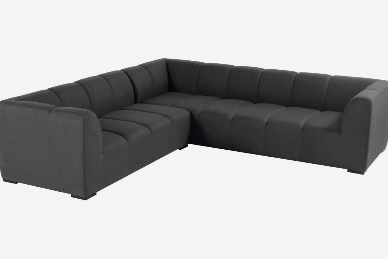 HARTMAN Finn Ecklounge, schwarz, Aluminium, Sunbrella, 6 Personen, UV-beständig und pflegeleicht