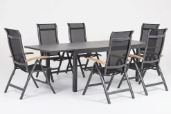 HARTMAN Garten-Essgruppe, xerix-anthrazit, Alu/HPL, 4x4 Textilen, 260/160x90 cm, 6 Personen