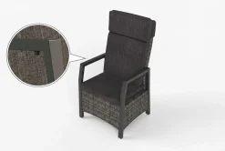 HARTMAN Nova Garten-Essgruppe, anthrazit/grau, Alu/Polyrattan/Glaskeramik, 220/280 x 100 cm, ausziehbarer Tisch, verstellbare Sessel