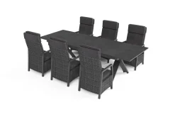 HARTMAN Nova Garten-Essgruppe, 6 Personen, ausziehbar, 220-280cm, Alu/Polyrattan/Glaskeramik
