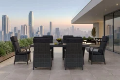 HARTMAN Nova Garten-Essgruppe, 6 Personen, ausziehbar, 220-280cm, Alu/Polyrattan/Glaskeramik