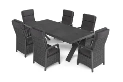 HARTMAN Nova Garten-Essgruppe, 6 Personen, ausziehbar, 220-280cm, Alu/Polyrattan/Glaskeramik