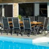 HARTMAN Primo Klappstuhl, xerix/anthrazit, Alu/Teak/Textilene, 71,5x70x112cm, verstellbar,Teak Armlehnen