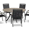 HARTMAN Provence Esstisch, xerix/natur, Alu/Teak, Ø150cm, inkl. Eiskühler