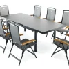 HARTMAN Raffaelo Garten-Essgruppe, xerix, Alu/Textilene, Tisch 180/240x100cm, 8 Klappstühle