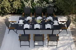 HARTMAN Raffaelo Garten-Essgruppe, xerix, Alu/Textilene, Tisch 180/240x100cm, 8 Klappstühle