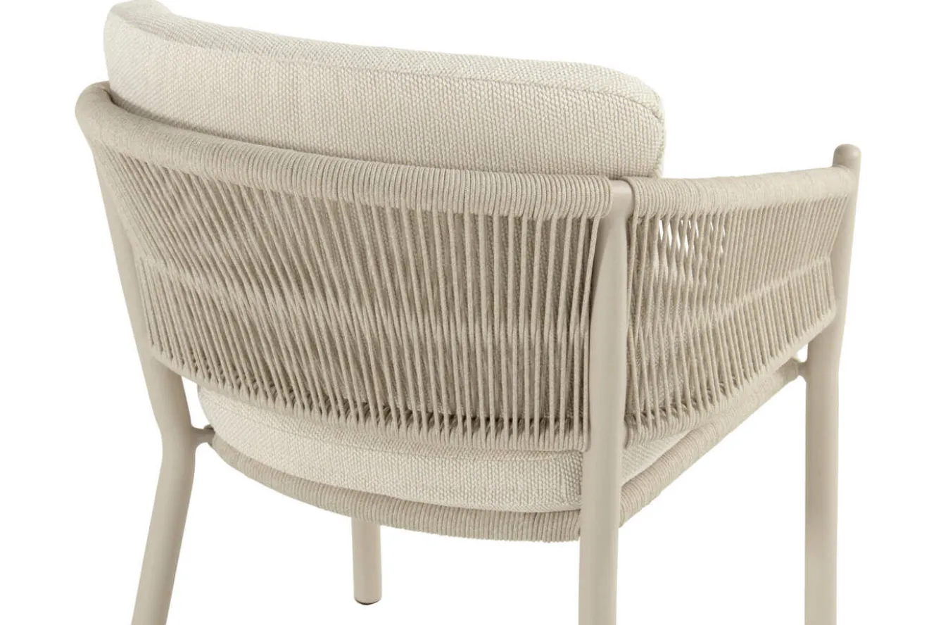 HARTMAN Shades of Colour Altea Diningsessel, sand/beige, Polyester/Rope-Geflecht, 58 x 62 x 81 cm, inkl. Kissen und ergonomischer Rückenlehne