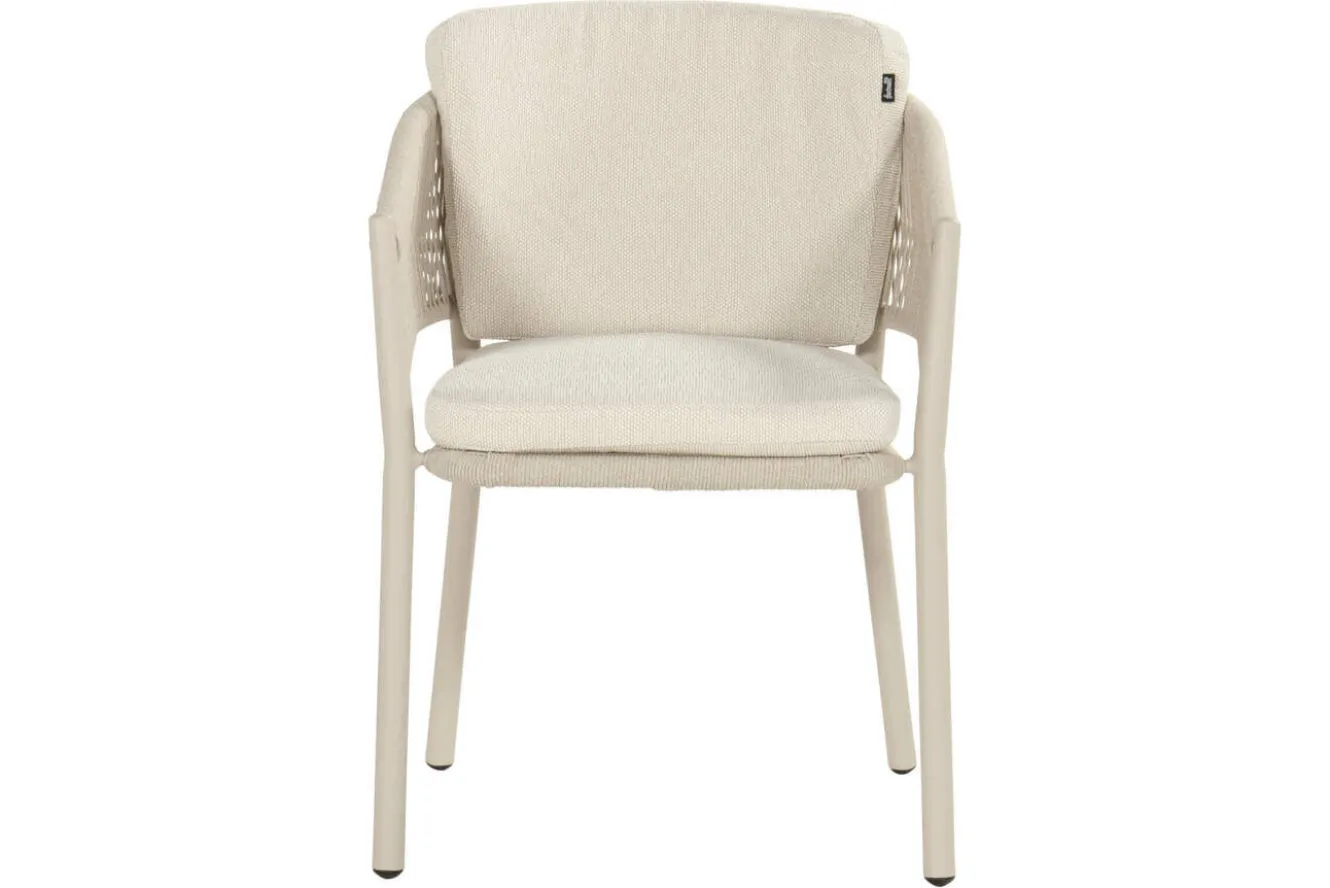 HARTMAN Shades of Colour Altea Diningsessel, sand/beige, Polyester/Rope-Geflecht, 58 x 62 x 81 cm, inkl. Kissen und ergonomischer Rückenlehne