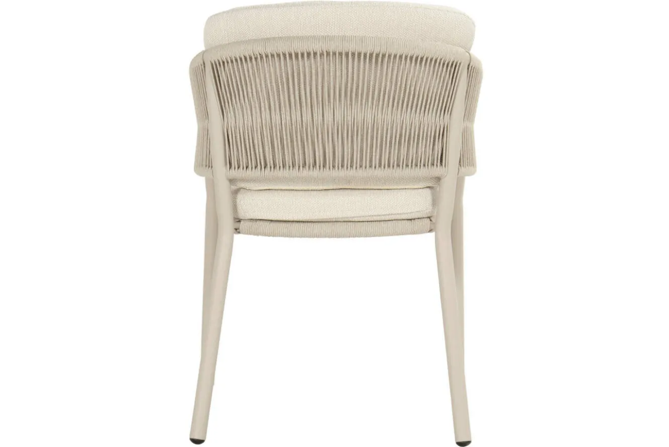 HARTMAN Shades of Colour Altea Diningsessel, sand/beige, Polyester/Rope-Geflecht, 58 x 62 x 81 cm, inkl. Kissen und ergonomischer Rückenlehne