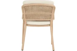 HARTMAN Shades of Colour Altea Diningsessel, cappuccino/beige, Polyester/Rope-Geflecht, 58 x 62 x 81 cm, inkl. Kissen und ergonomischer Rückenlehne