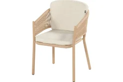 HARTMAN Shades of Colour Altea Diningsessel, cappuccino/beige, Polyester/Rope-Geflecht, 58 x 62 x 81 cm, inkl. Kissen und ergonomischer Rückenlehne