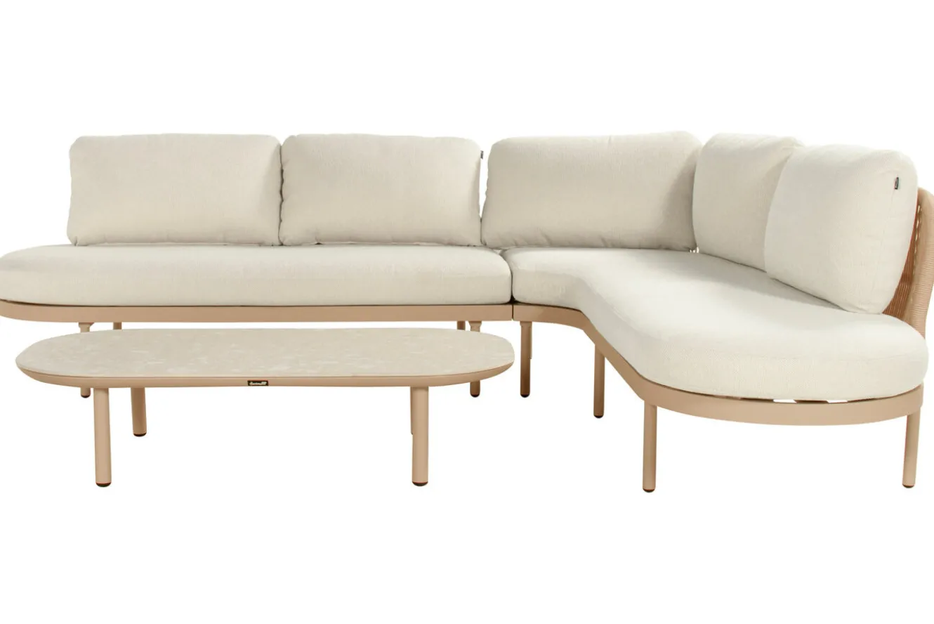 HARTMAN Shades of Colour Bilbao Gartenlounge, cappuccino/beige, Alu/Polyester/Rope-Geflecht, inkl. Polster