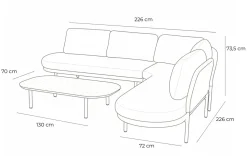 HARTMAN Shades of Colour Bilbao Gartenlounge, cappuccino/beige, Alu/Polyester/Rope-Geflecht, inkl. Polster
