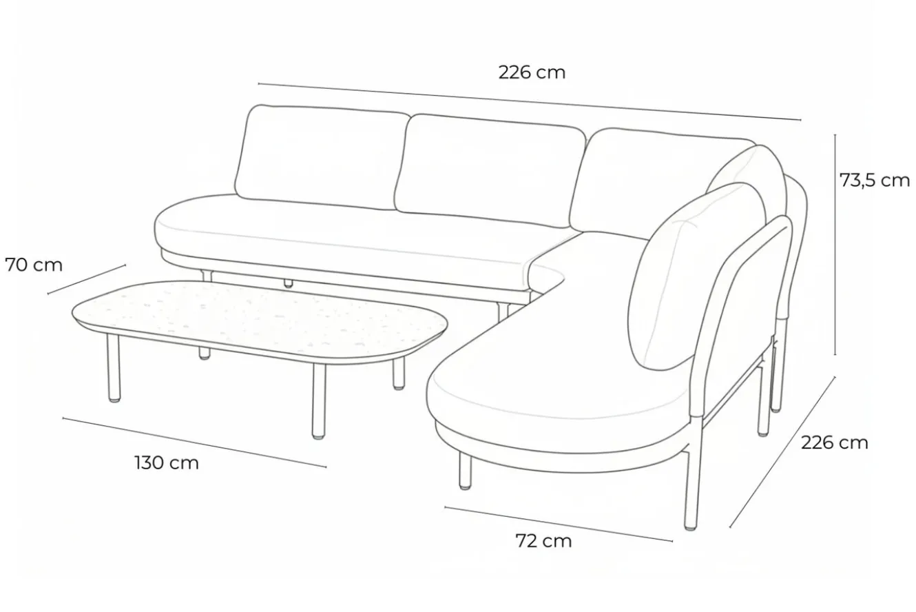 HARTMAN Shades of Colour Bilbao Gartenlounge, cappuccino/beige, Alu/Polyester/Rope-Geflecht, inkl. Polster