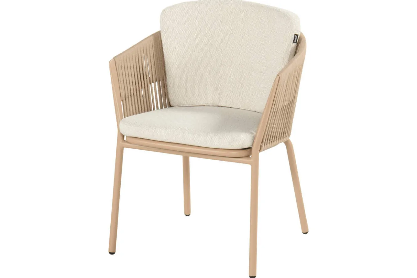 HARTMAN Shades of Colour Sevilla Diningsessel, cappuccino/beige, Polyester/Rope-Geflecht, 63 x 57 x 75 cm, inkl. Polster