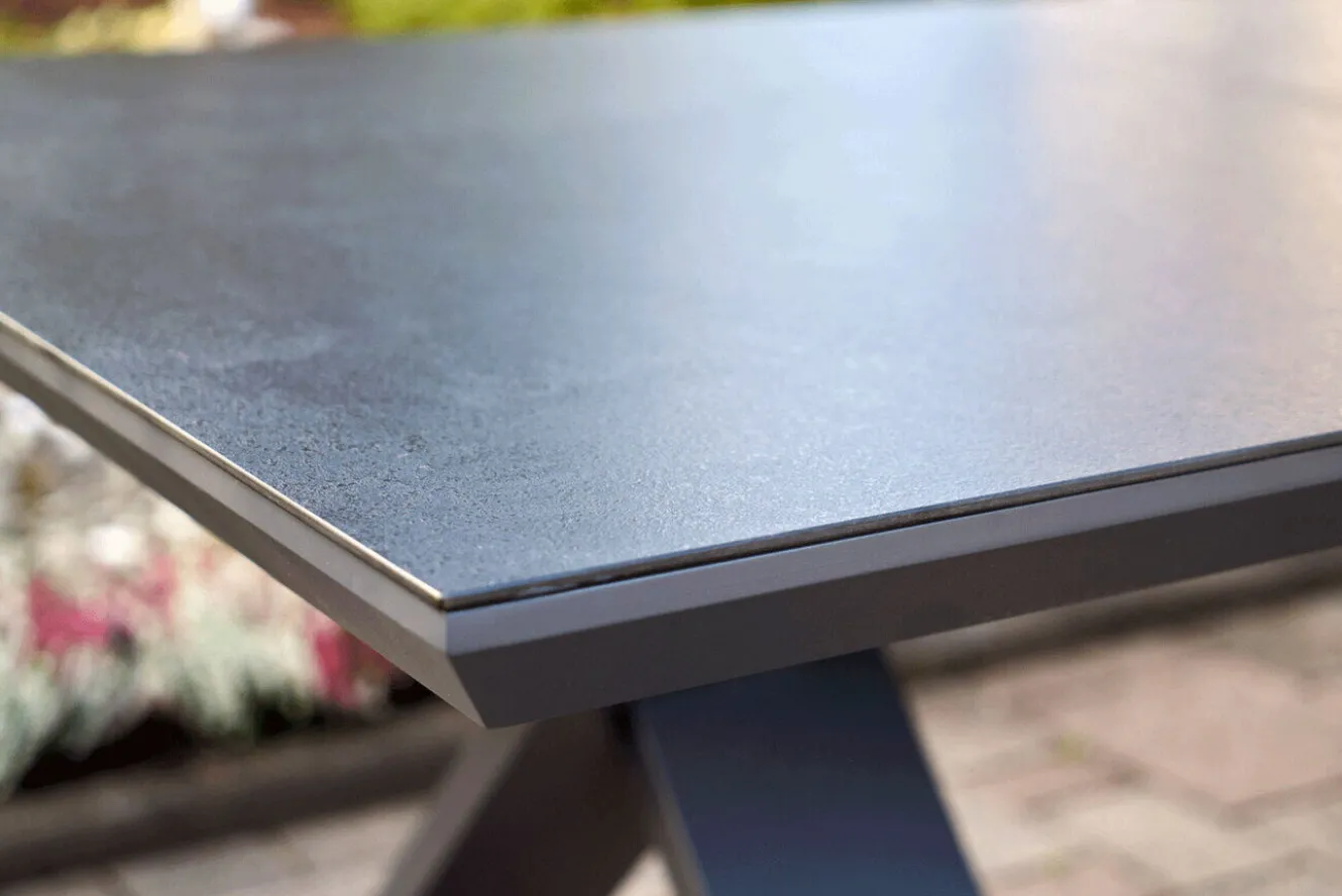 HARTMAN Sondermodell Xanadu / Aruba Garten-Essgruppe, xerix/anthrazit, Alu/Glaskeramik, 10 Klappstühle, 220/280x100cm