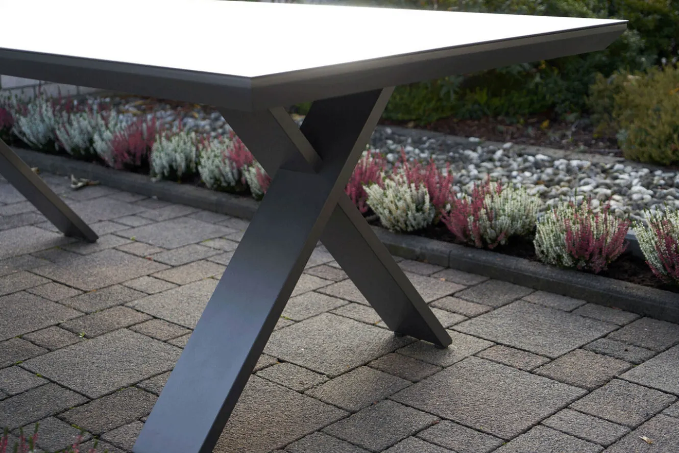 HARTMAN Sondermodell Xanadu / Alice Comfort Set, xerix/anthrazit, Alu/Glaskeramik, 8 Stapelsessel, 220/280x100cm