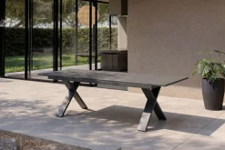 HARTMAN Sondermodell Xanadu / Da Vinci Garten-Essgruppe, xerix/anthrazit, Alu/Glaskeramik, 8 Klappstühle, 220/280x100cm