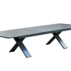 HARTMAN Sondermodell Xanadu / Primo Garten-Essgruppe, xerix/natur, Alu/Teak/Glaskeramik, 10 Klappstühle, 220/280x100cm, X-Gestell, Teak Armlehnen