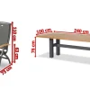 HARTMAN Sondermodell Yasmani/Da Vinci Garten-Essgruppe, xerix, Alu/Teakholz, 240x100cm, 6 Klappstühle