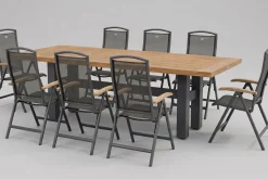 HARTMAN Sondermodell Yasmani/Raffaelo Garten-Essgruppe, xerix, Alu/Teakholz, 240x100cm, 8 Klappstühle