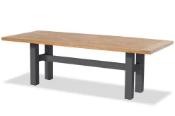 HARTMAN Sondermodell Yasmani / Primo Garten-Essgruppe, xerix/natur, Alu/Teak/Glaskeramik, 6 Klappstühle, 240x100cm, Teak Armlehnen