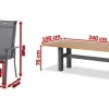 HARTMAN Sondermodell Yasmani/Alice Comfort Garten-Essgruppe, xerix, Alu/Teakholz, 240x100cm, 8 Stapelsessel