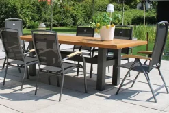 HARTMAN Sondermodell Yasmani/Raffaelo Garten-Essgruppe, xerix, Alu/Teakholz, 240x100cm, 4 Stapel-, 2 Klappstühle