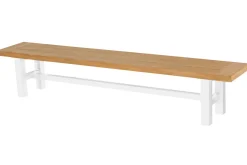HARTMAN Sophie Yasmani Bank, Royal White / Natur Teak, 240 x 42 cm, Wetterfest, Hohe Belastbarkeit