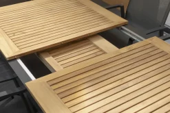 HARTMAN South Wales Ausziehtisch, xerix/natur, Alu/Teak, 150/210x90cm, mit Synchronauszug