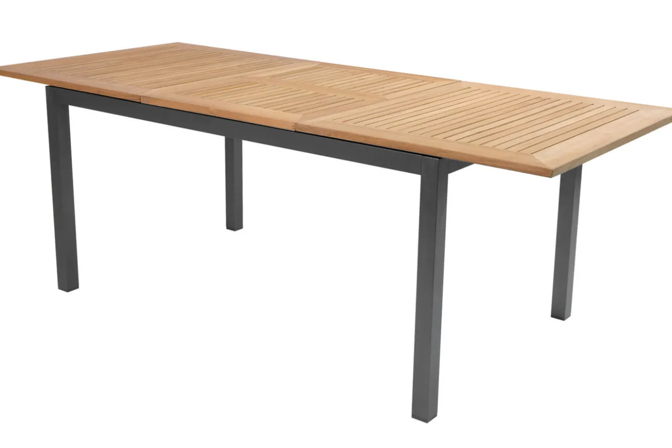 HARTMAN South Wales Ausziehtisch, xerix/natur, Alu/Teak, 150/210x90cm, mit Synchronauszug