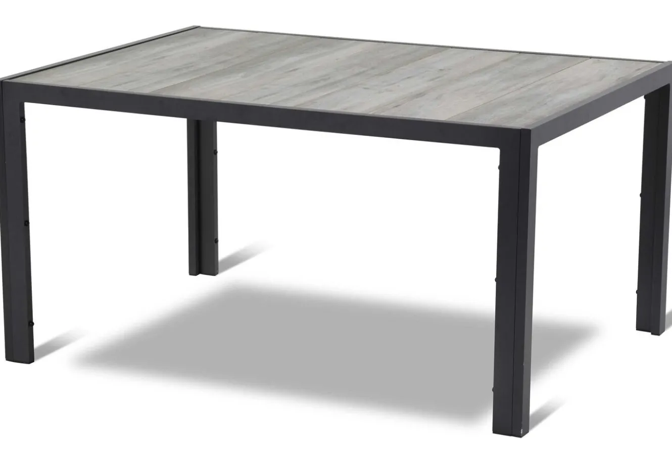 HARTMAN Tanger/Alice Comfort Garten-Essgruppe, xerix/grey wood, Aluminium/Keramik, 168x105cm, 4 Stapelsessel