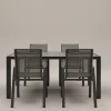 HARTMAN Tanger/Aruba Garten-Essgruppe, xerix/grey wood, Aluminium/Keramik, 168x105cm, 4 Stapelsessel